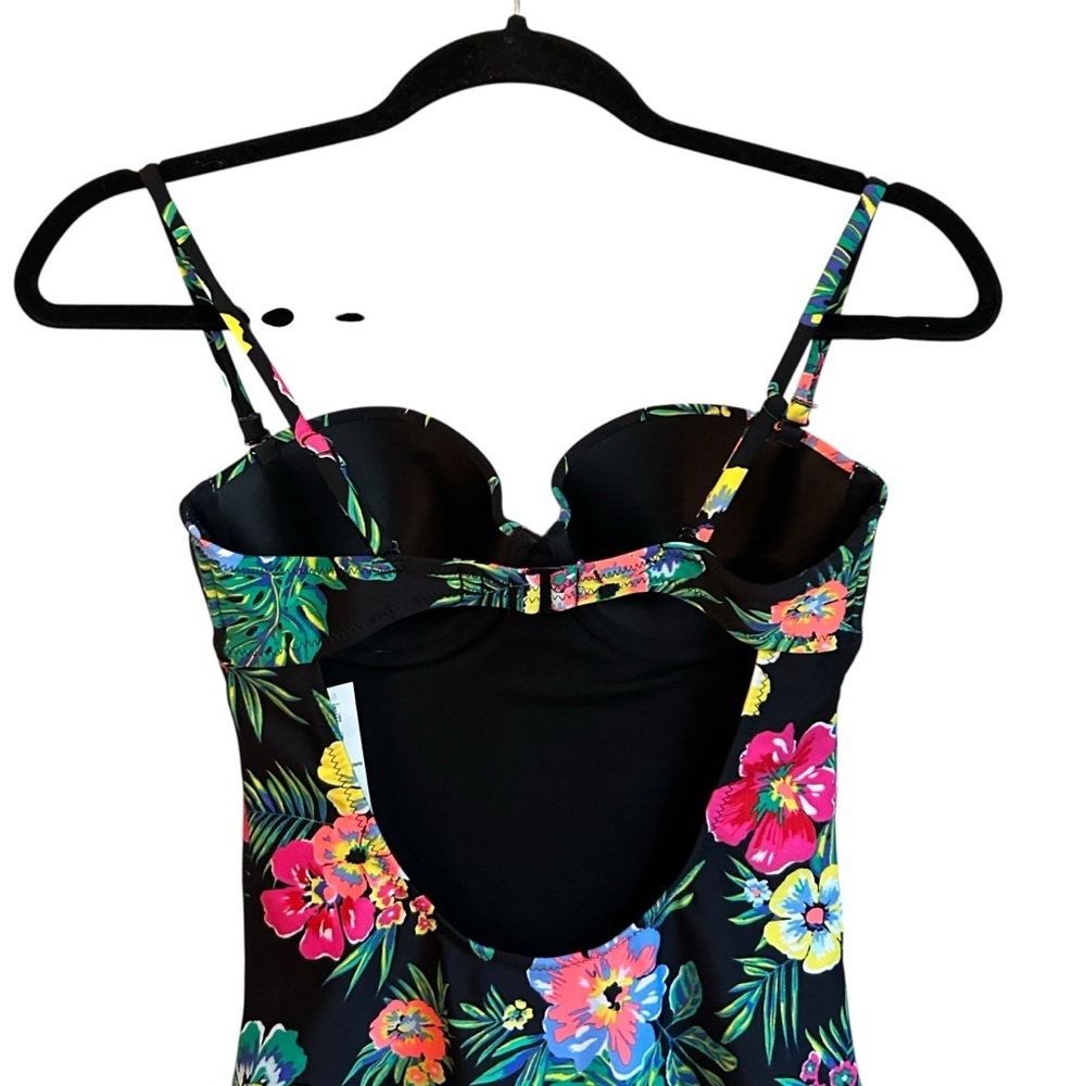 Old Navy Convertible One Piece Underwire Swimsuit Women’s Small Black Floral NEW - Picture 6 of 8